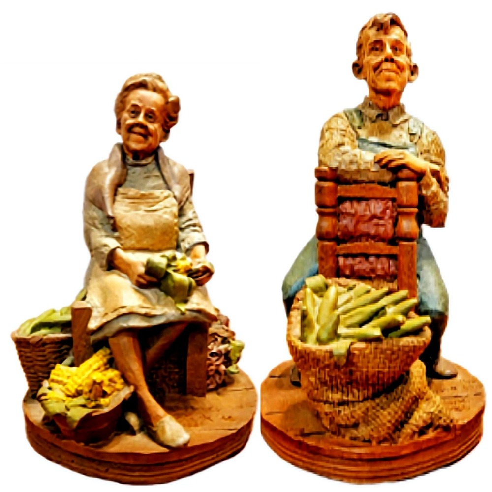 Tom Clark Cairn Leah & Jacob 1986 Figurines • Vintage Gnome Pair • Signed • Set